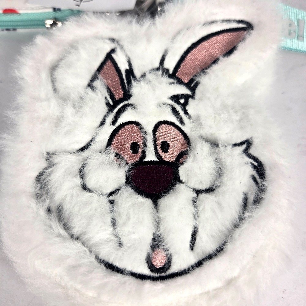 Disney Parks Alice in Wonderland White Rabbit Coin Purse Wristlet Keychain NWT